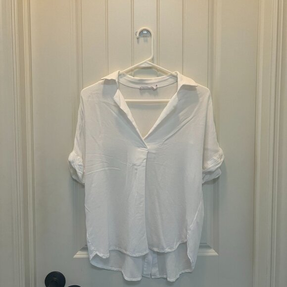 All in Favor Tops - All in favor white blouse with button back detail